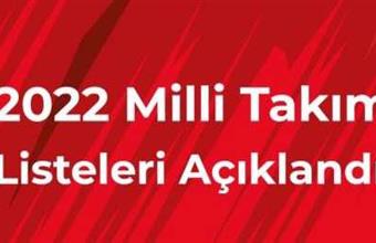 2022 Milli Takım Listeleri Açıklandı